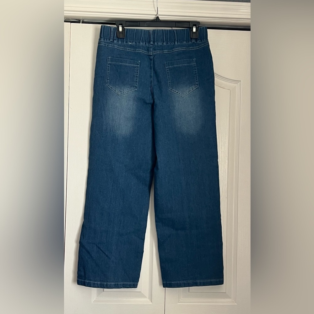 Pull-On Denim Jeans Women Elastic Waist NWOT Stretch petite med - Picture 5 of 7